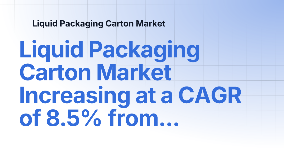 Liquid Packaging Carton Market Increasing at a CAGR of 8.5% from 2023 ...